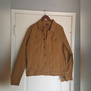 Men's Tan Denim Jacket George Acid Wash Flex Large